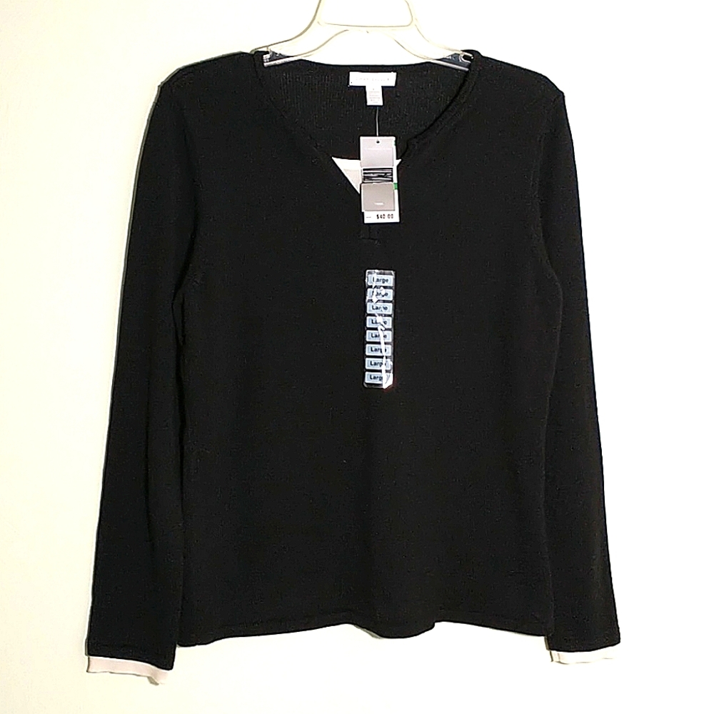 NWT Charter club, women's sweater. Black. L